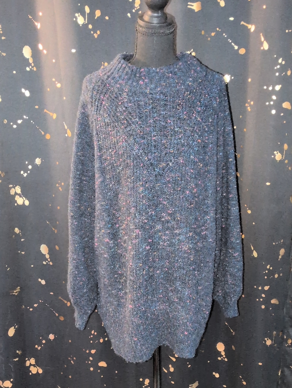 LC Lauren Conrad Cozy Speckled Crewneck Sweater - Blue Size XL